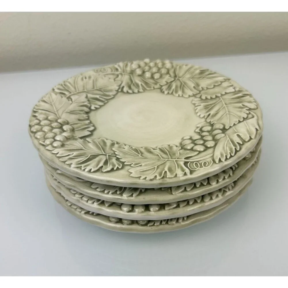 Williams Sonoma Napa Sage Italy Leaf Grape Dessert Bread Appetizer Plates 7